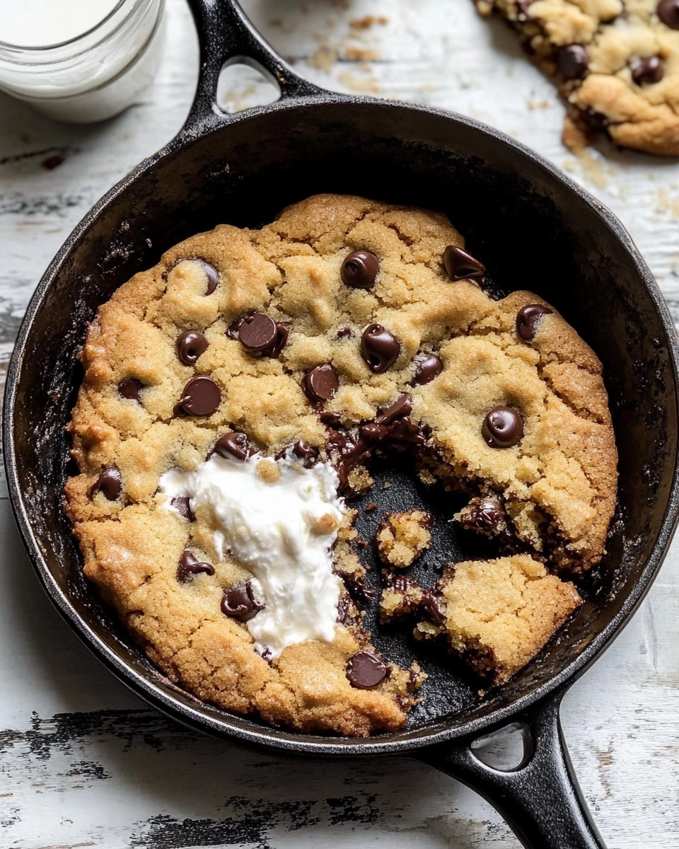Chewy Gooey Chocolate Chip Skillet Cookie