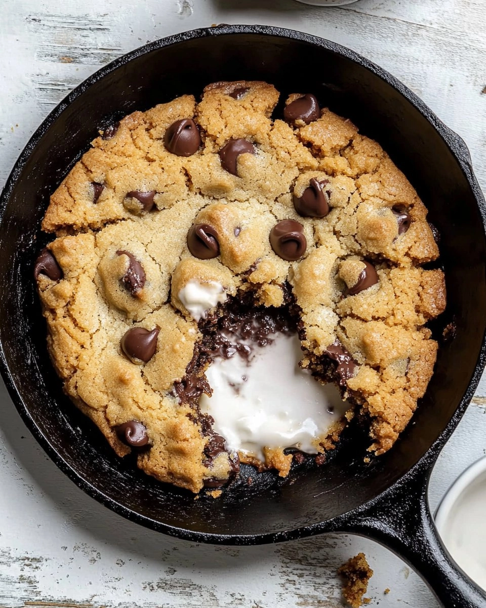 Chewy Gooey Chocolate Chip Skillet Cookie