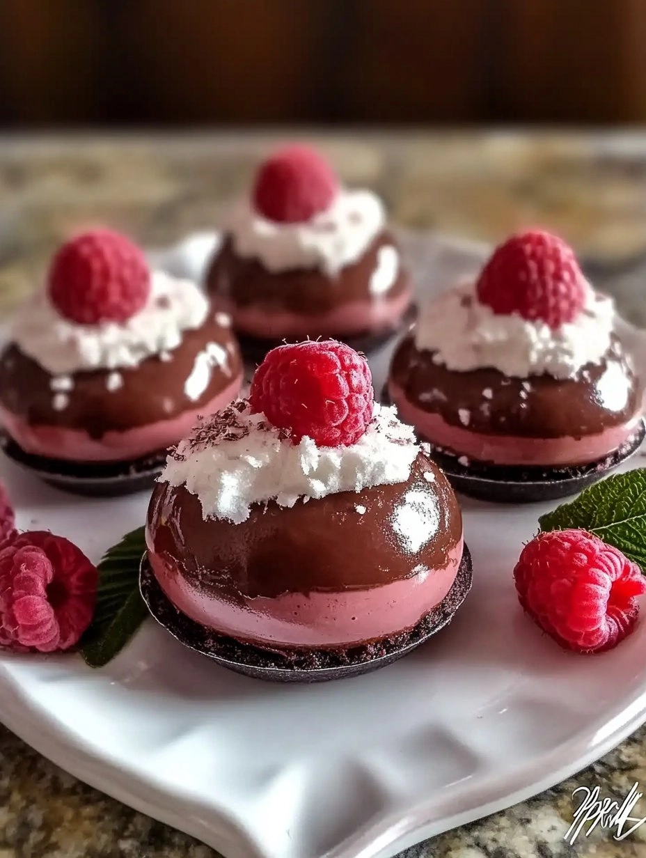 Easy Chocolate Raspberry Mousse Domes