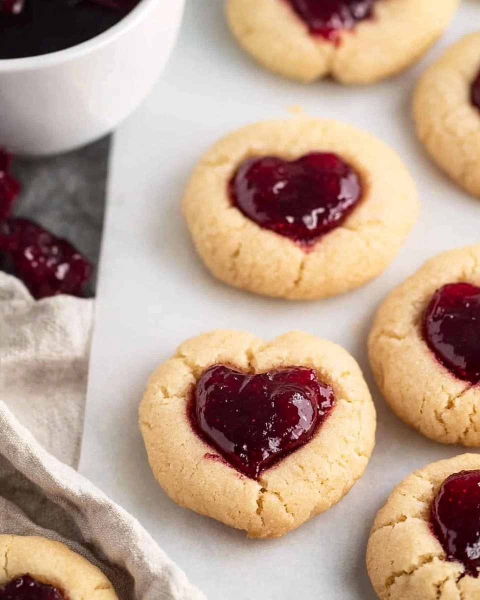 Easy Jam Thumbprint Cookies with a Heart-Shaped Twist
