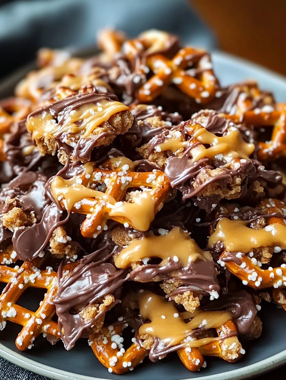 No-Bake Peanut Butter Pretzel Clusters