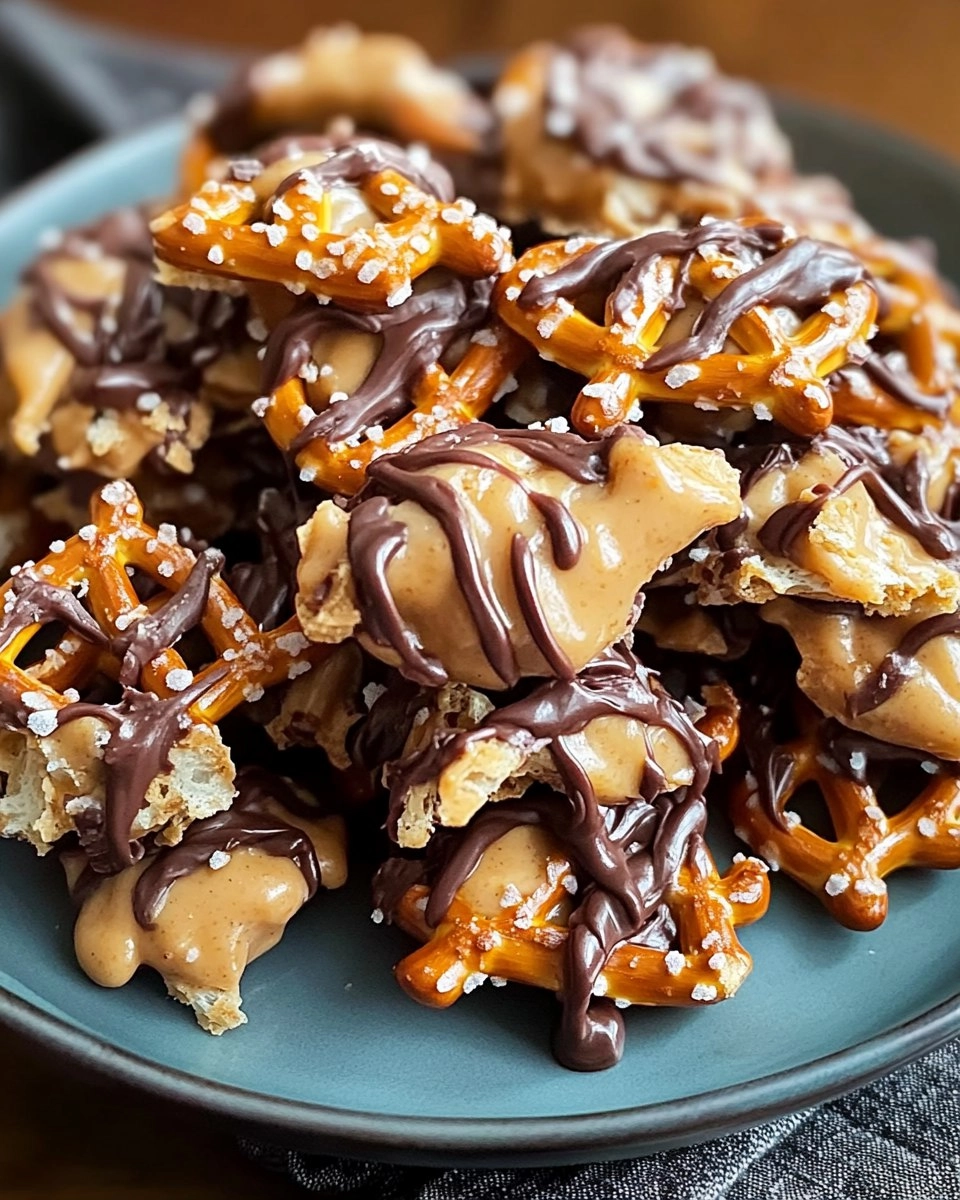 No-Bake Peanut Butter Pretzel Clusters