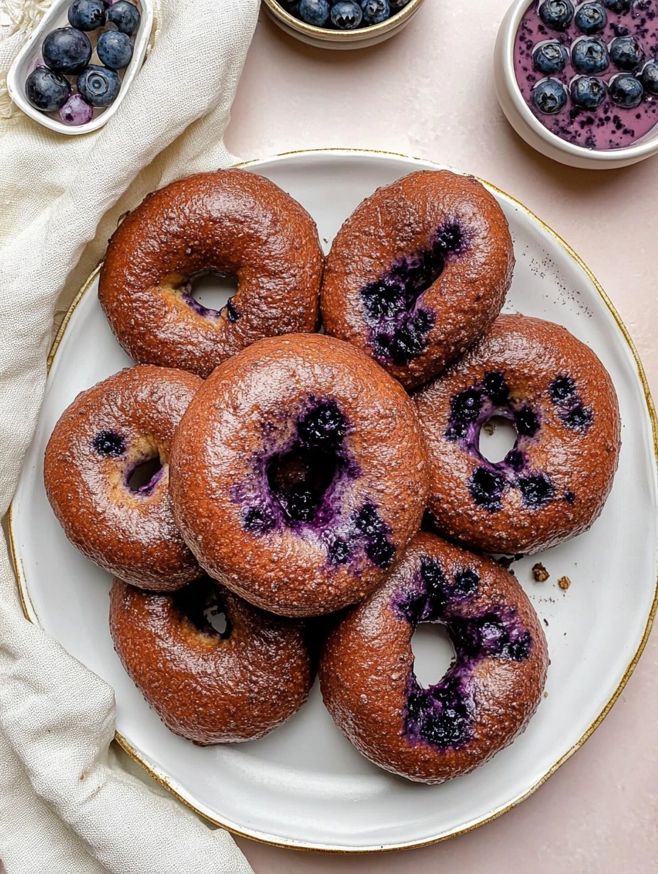 Valentine Homemade Blueberry Bagels (Real Flavor)