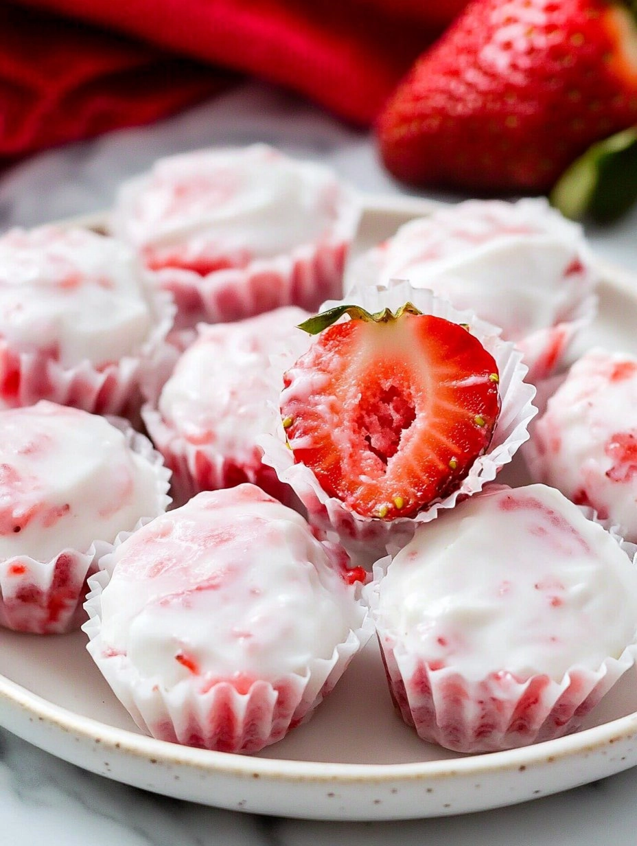 Valentine strawberry yogurt bites
