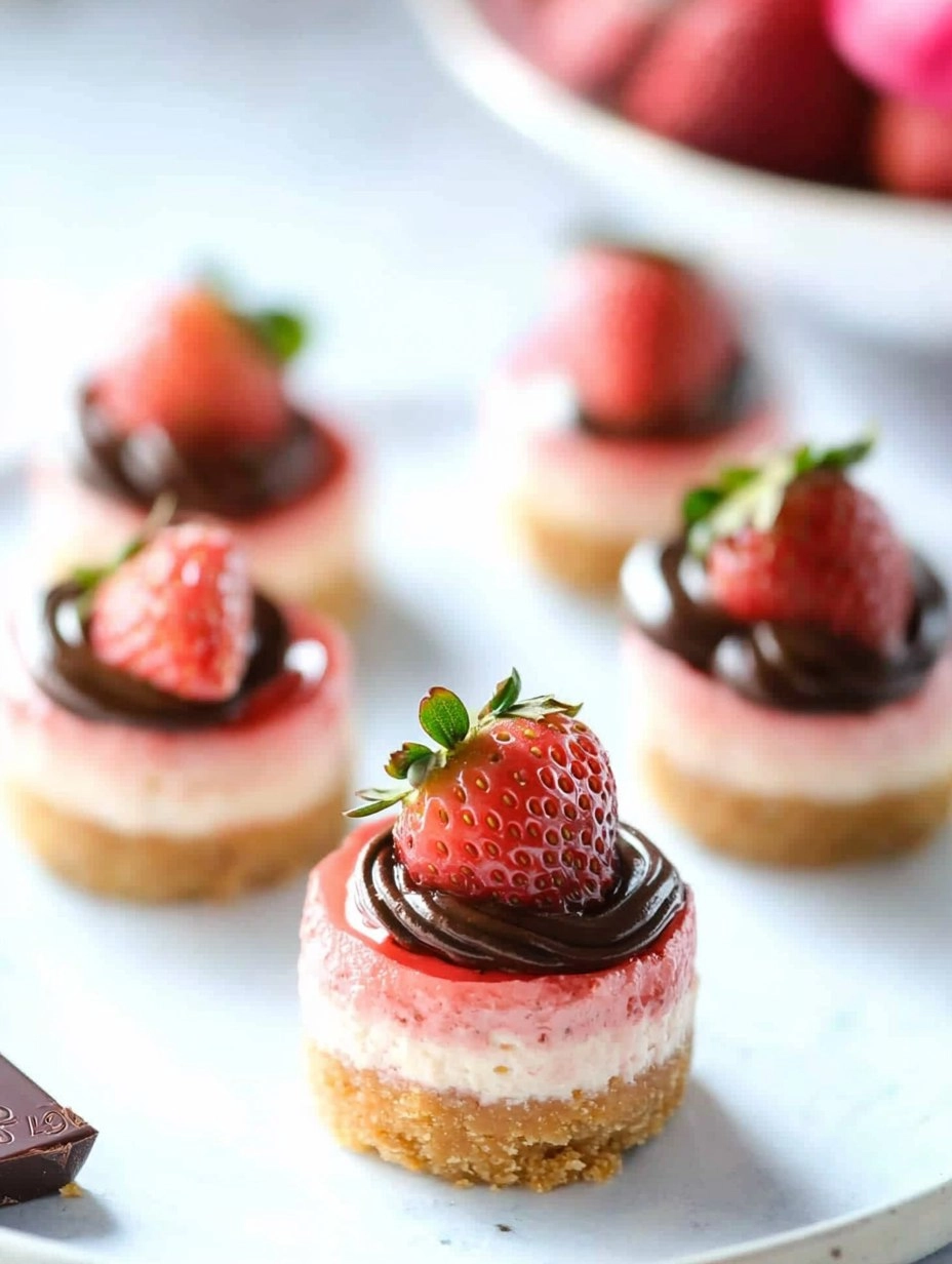 Valentine’s Day Chocolate Strawberry Mini Cheesecakes