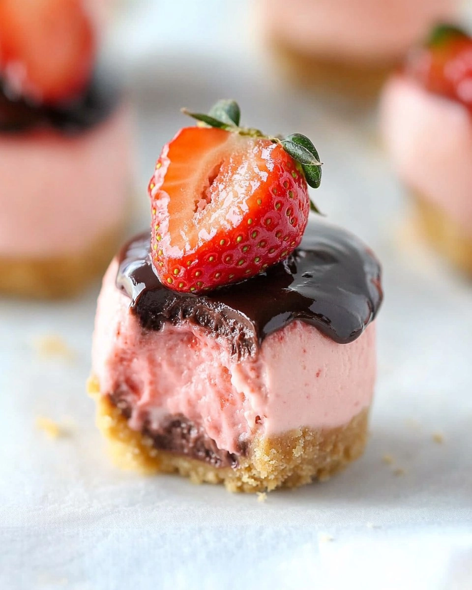 Valentine’s Day Chocolate Strawberry Mini Cheesecakes