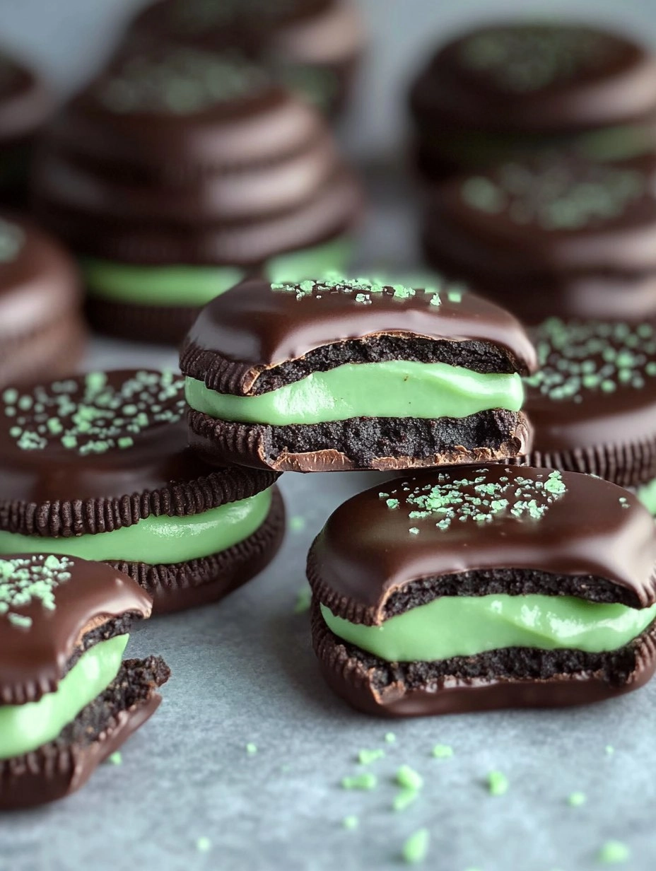 Chocolate Covered Mint Oreos