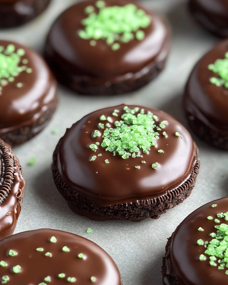 Chocolate Covered Mint Oreos