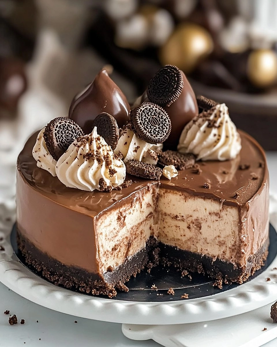 Creamy Nutella Cheesecake with Oreo Crust