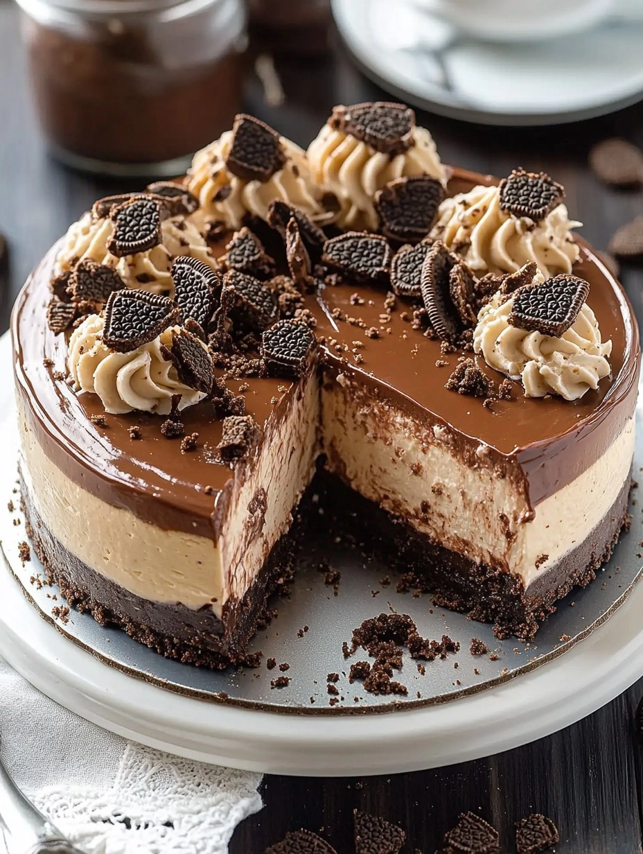 Creamy Nutella Cheesecake with Oreo Crust