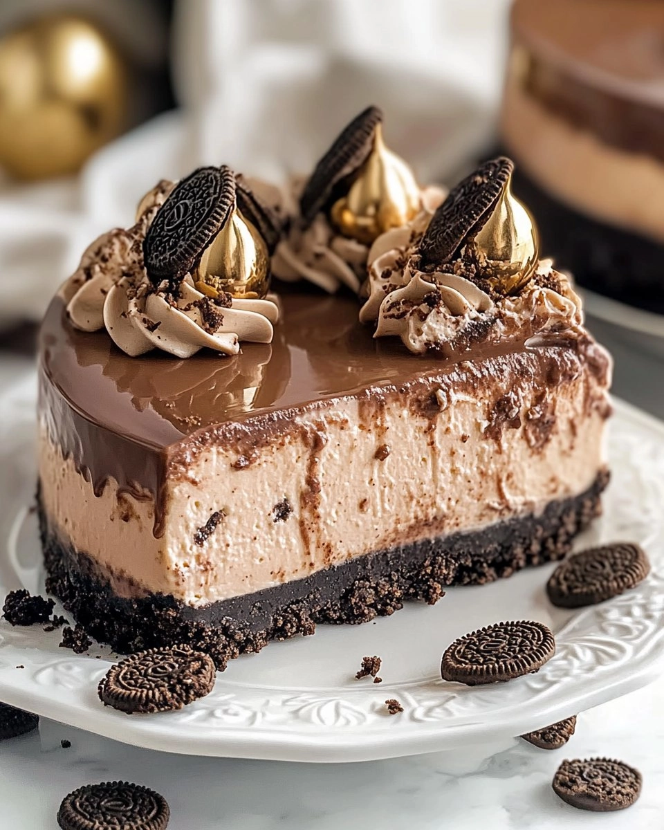 Creamy Nutella Cheesecake with Oreo Crust