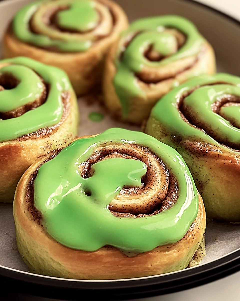 Lucky Green St. Patrick Day Cinnamon Rolls