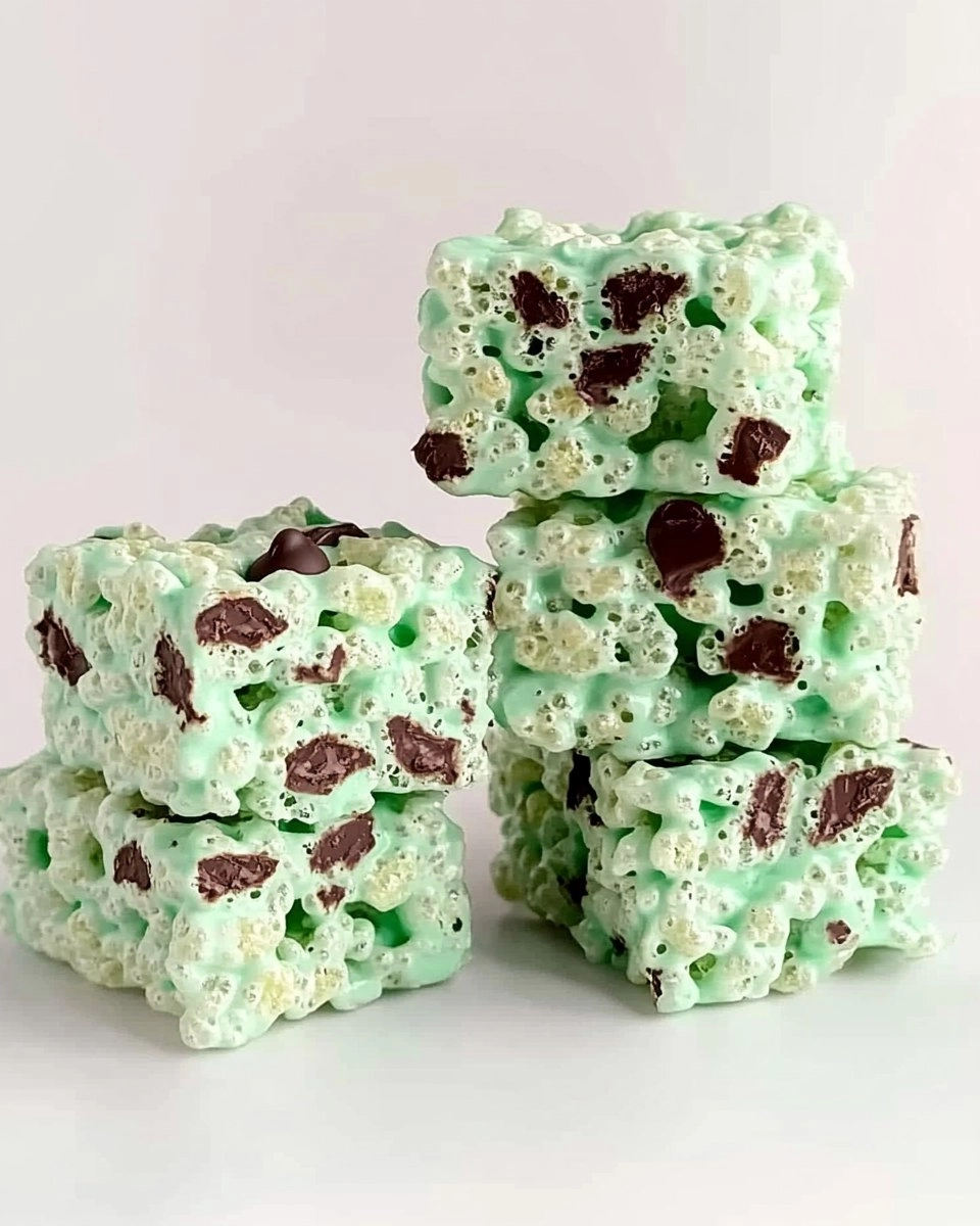 Mint Chocolate Chip Rice Krispie Treats St Patrick's Day 6 Mint-Chocolate-Chip-Rice-Krispie-Treats-St-Patricks-Day-Recipe