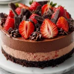 No-Bake Chocolate Strawberry Mousse Cake 128 No-Bake-Chocolate-Strawberry-Mousse-Cake-Recipe