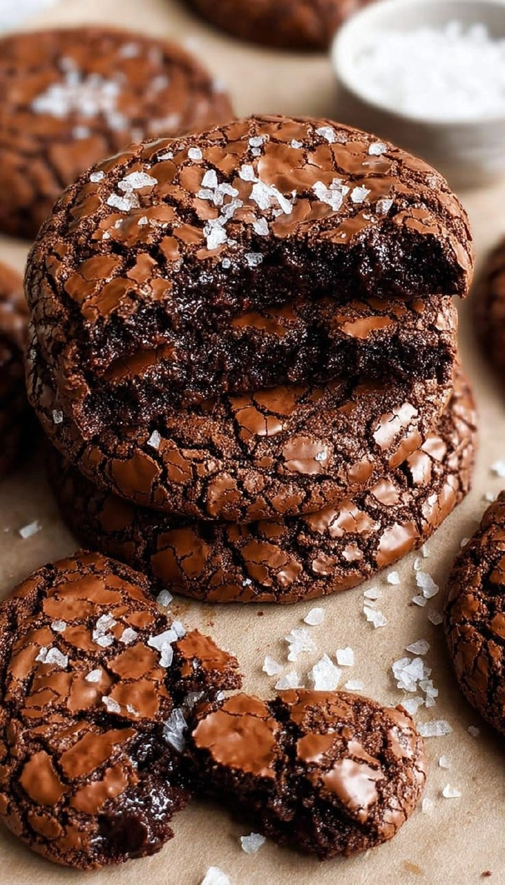 Chewy Crinkle Top Brownie Cookies