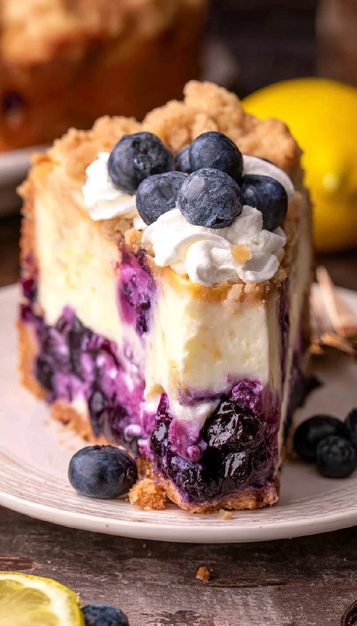 Lemon Blueberry Crumble Cheesecake 167 Lemon Blueberry Crumble Cheesecake