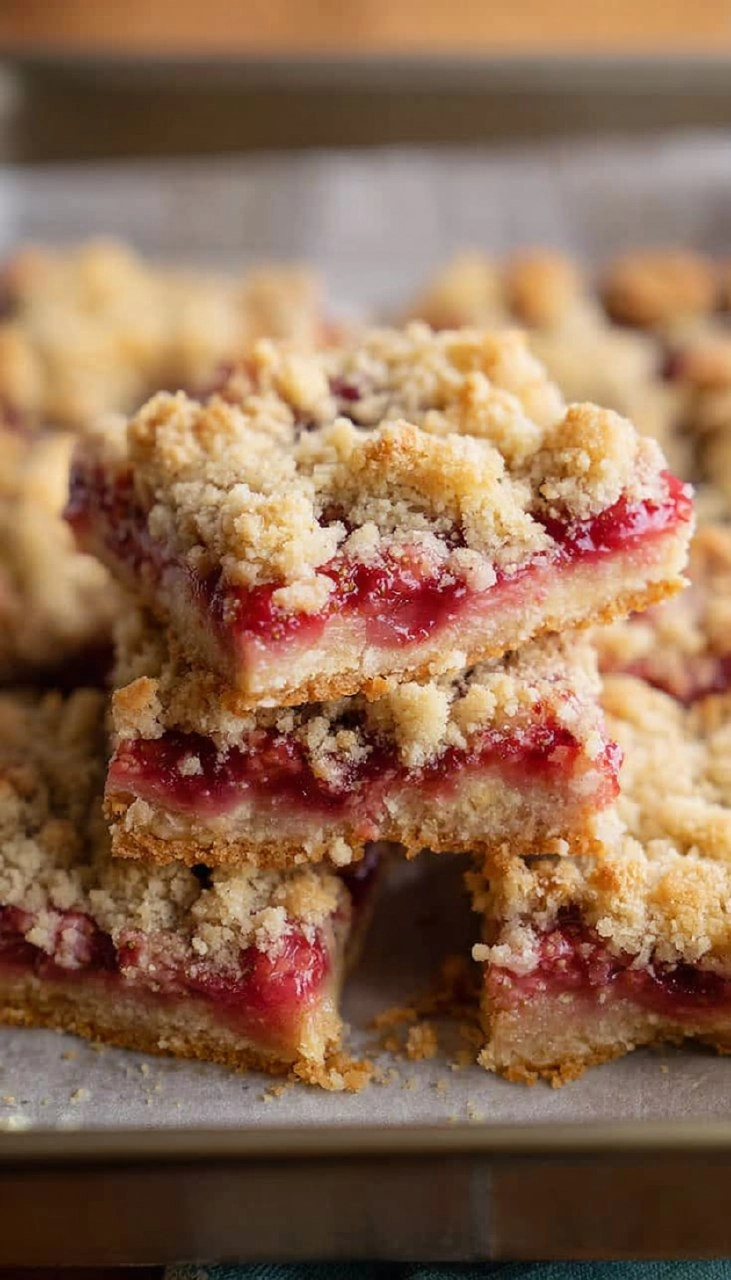 Strawberry Rhubarb Crumb Bars