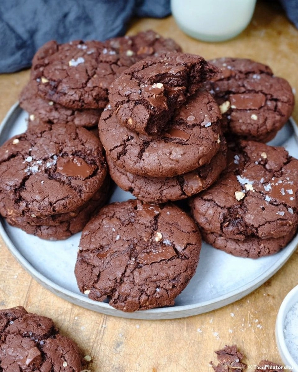 Triple chocolate sourdough cookies