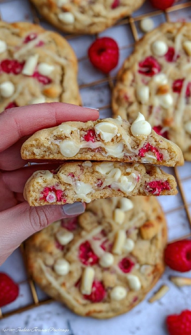 White Chocolate Raspberry NYC Cookies