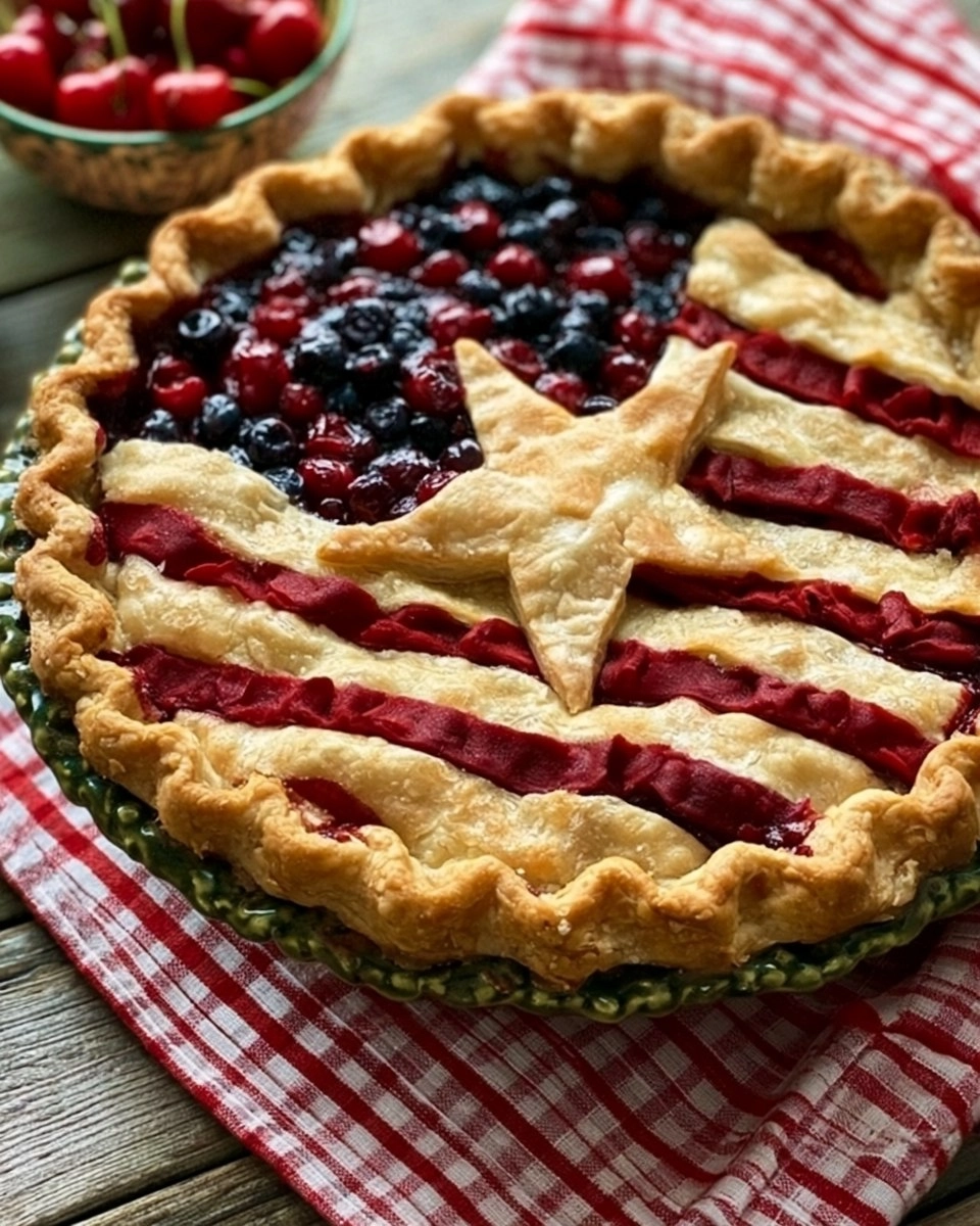 Patriotic Cherry Blueberry Star Pie (Easy Showstopper Dessert)
