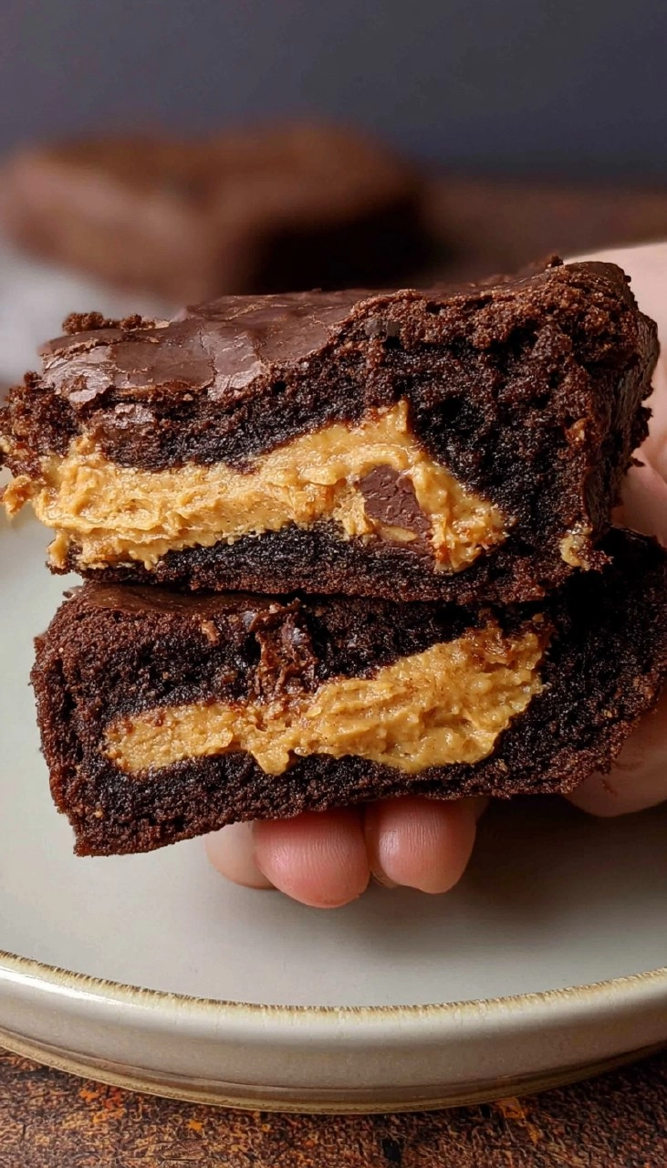 Peanut Butter Stuffed Brownies