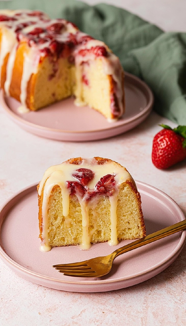 Strawberry Lemon Pound Cake