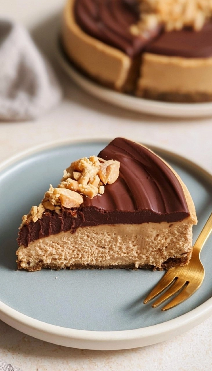 No Bake Chocolate Peanut Butter Cheesecake
