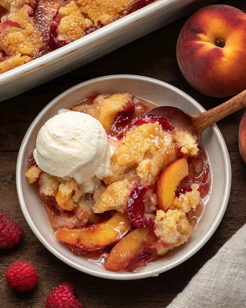 Raspberry Peach Cobbler