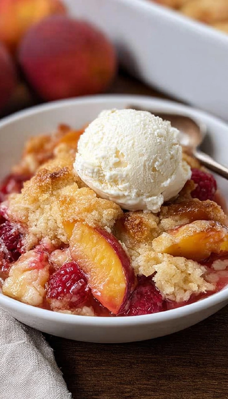 Raspberry Peach Cobbler