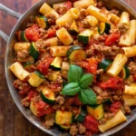 Easy-Sausage-Rigatoni-Recipe-With-Tomatoes-and-Zucchini-Recipe