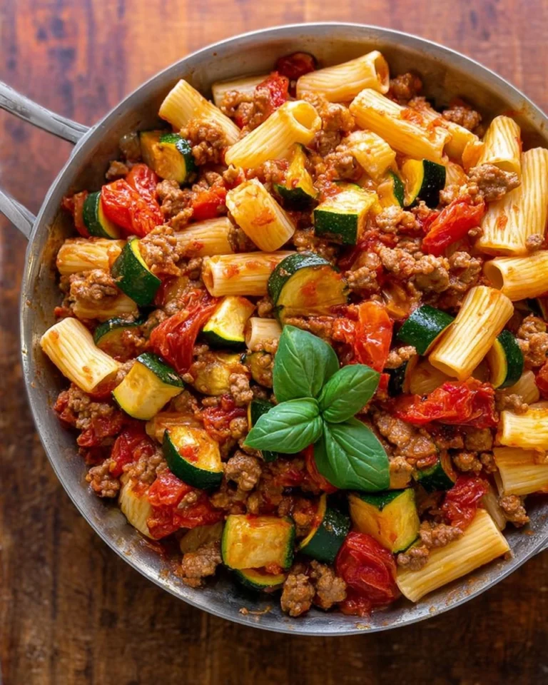 Easy-Sausage-Rigatoni-Recipe-With-Tomatoes-and-Zucchini-Recipe