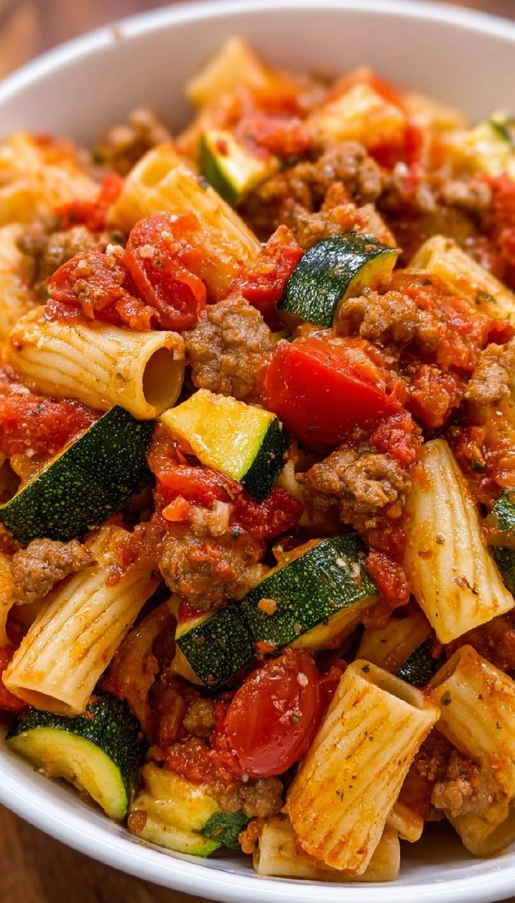 Easy Sausage Rigatoni Recipe (With Tomatoes and Zucchini)