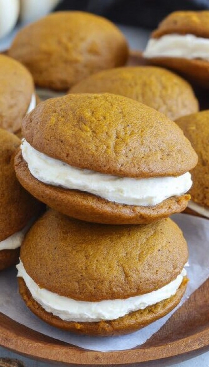 Pumpkin Whoopie Pies with Cream Cheese Filling